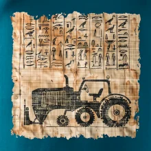 Egyptské hieroglyfy traktor