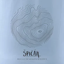 Špičák - vrstevnice v kruhu