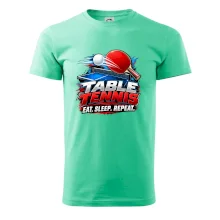 Stolní tenis pálka a míček eat sleep repeat