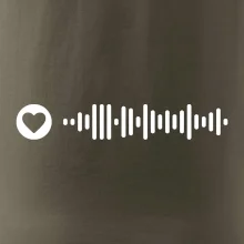 Zamilovaný Spotify kód na prsníku
