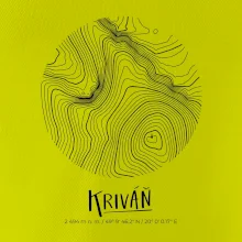 Kriváň - vrstevnice v kruhu