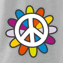 Peace symbol s kreslenou kvetinou