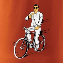 Gentleman na bicykli s pivom