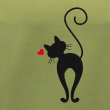 Zamilovaná mačka zozadu