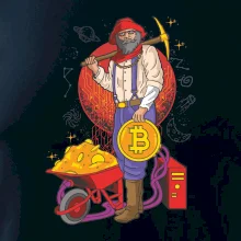 Baník ťaží Bitcoiny