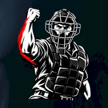 Baseballový rozhodčí signalizuje strike