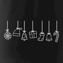 Rodinné vianočné tričká - Vianočné ozdoby na povrázku