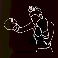 Žena boxerka jedným ťahom