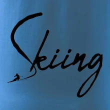 Skiing nápis lyžiar Skiing nápis lyžiar