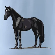 Čierny kôň pixel