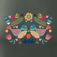 Folklór - dva farebné vtáčiky