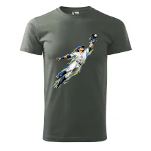 Baseballový polař chytá míček ve výskoku