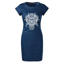 Steampunk sova čiernobiela