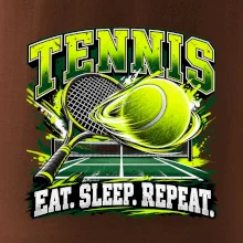 Tenisová raketa a míček eat sleep repeat