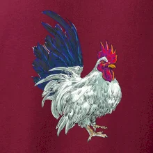 Kohút kreslený biely