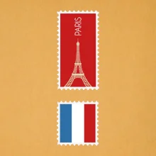 Paríž známka farebná