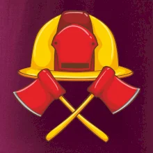 Hasičská helma a sekera