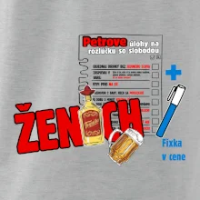 Tričko na rozlúčku s úlohami na chrbte + nápis ženích