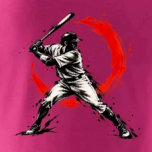 Baseballový pálkař japonská tušová malba