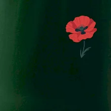 Vlčí mak kreslený na prsníku