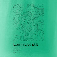Lomnický štít - vrstevnice v obdĺžniku