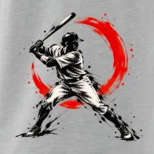 Baseballový pálkař japonská tušová malba