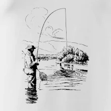 Kreslený rybár s podberákom