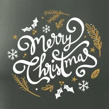 Merry christmas - nápis guľatý