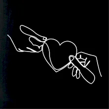 Dve ruky a srdce jedným ťahom