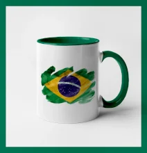 Brazília vlajka vodovej farby