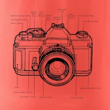 Nákres starý fotoaparát