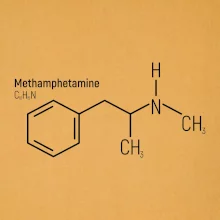Molekulárna štruktúra Metamfetamín