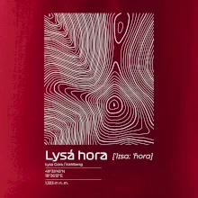 Lysá hora - vrstevnice v obdĺžniku