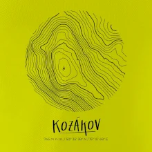 Kozákov - vrstevnice v kruhu