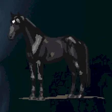 Čierny kôň pixel