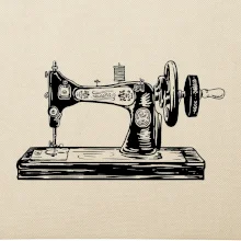 Šijací stroj - starý kreslený