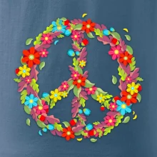 Peace symbol červené kvety