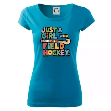 Farebný nápis Just a girl who loves field hockey