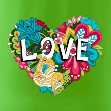 Love nápis květovaný