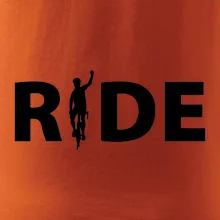 Ride - nápis s cyklistom