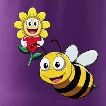 Parové tričko - Včela a kvetina