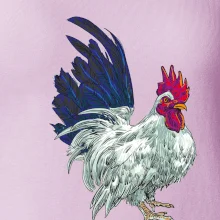 Kohút kreslený biely