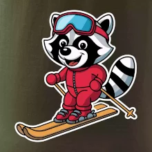 Mýval na lyžiach - kreslený