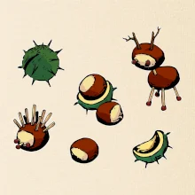 Gaštanové zvieratká - obdĺžnik