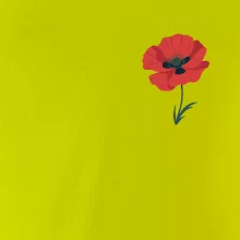 Vlčí mak kreslený na prsníku