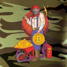 Baník ťaží Bitcoiny