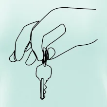 Kľúče a ruka jedným ťahom