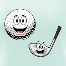 Parové tričko - Golfová palica a loptička