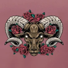 Hlava barana s ružami