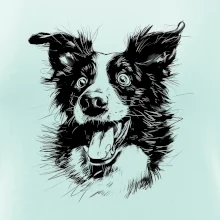 Čiernobiela karikatúra Border kólia